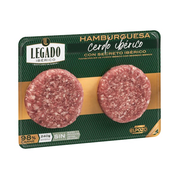 Hamburguesa de cerdo ibérico El Pozo con secreto ibérico