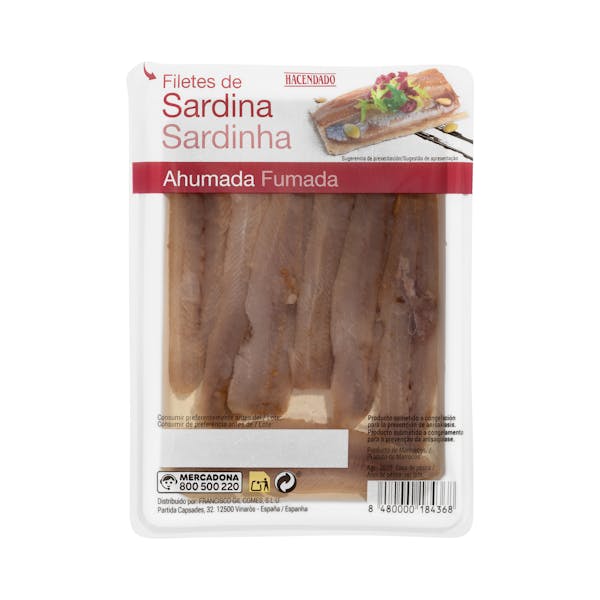 Filetes de sardina ahumada Hacendado en aceite de girasol