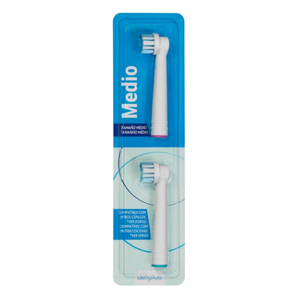Recambios cepillo dental Eléctrico Deliplus tamaño medio