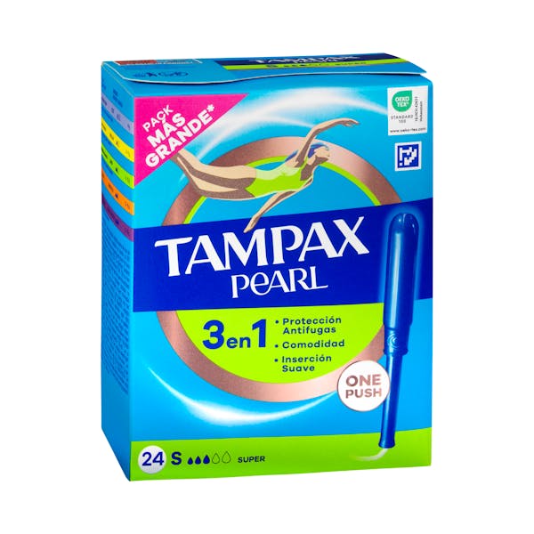 Tampones super Tampax Pearl con aplicador