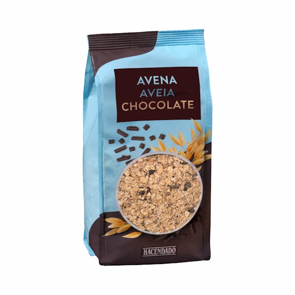 Copos de avena integral con chocolate Hacendado