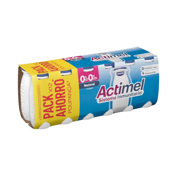 Bebida láctea natural Actimel 0% MG 0% azúcares añadidos