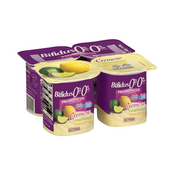 Bífidus cremoso con lima limón probióticos Hacendado 0% MG 0% azúcares añadidos