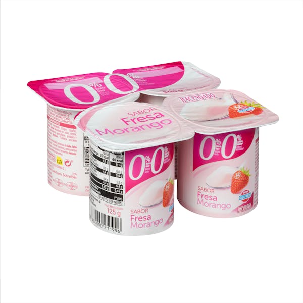 Yogur sabor fresa Hacendado 0% MG 0% azúcares añadidos