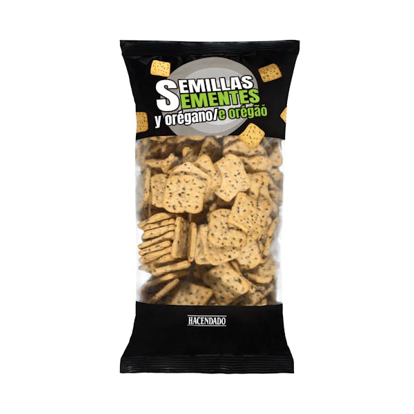 Galletas saladas con semillas y orégano Hacendado