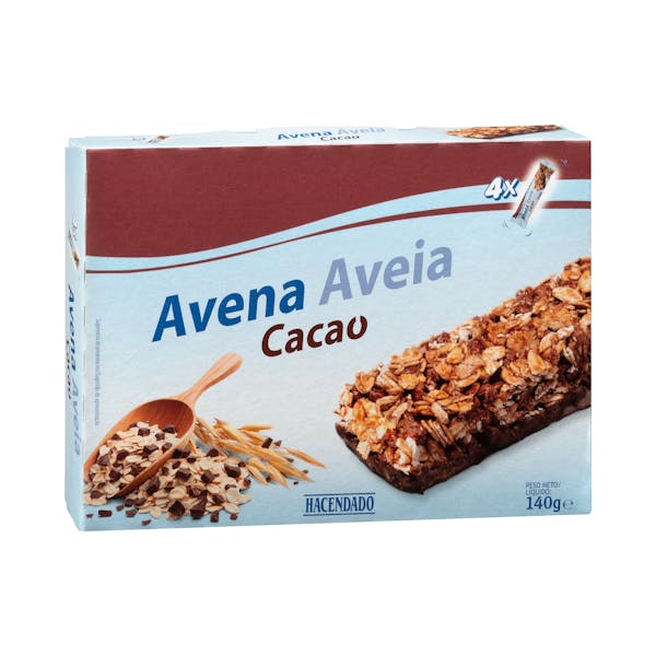 Barritas de cereales avena y cacao Hacendado