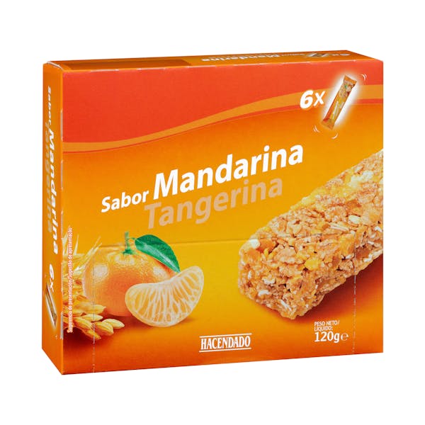 Barritas de cereales sabor mandarina Hacendado