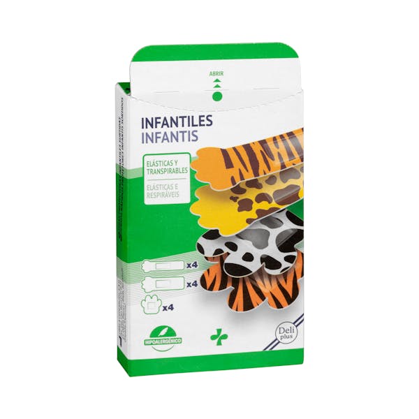 Tiras adhesivas protectoras infantiles Deliplus surtidas, elásticas y transpirables