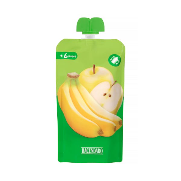 Bolsita puré plátano y manzana Hacendado +6 meses