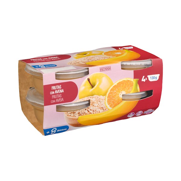 Papilla frutas con avena Hacendado +8 meses