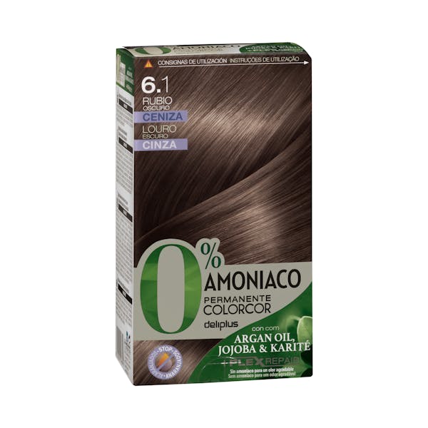 Coloración permanente 0% amoníaco 6.1 rubio oscuro ceniza Colorcor