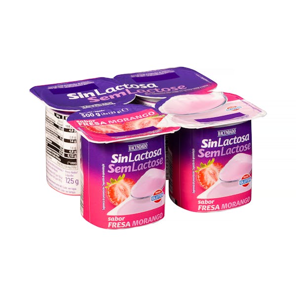 Postre lácteo sabor fresa sin lactosa Hacendado