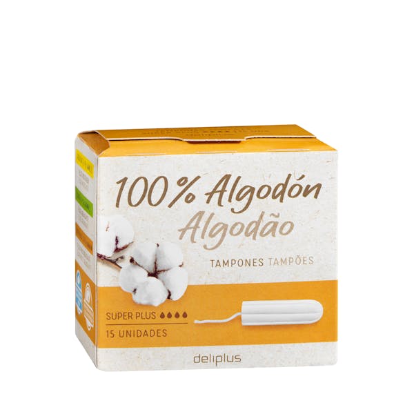 Tampones 100% algodón super plus Deliplus sin aplicador