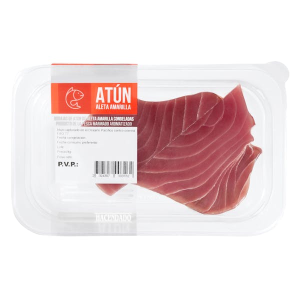Rodajas de atún de aleta amarilla Hacendado congelado