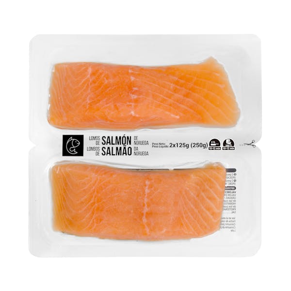 Lomos de salmón sin piel Hacendado congelado