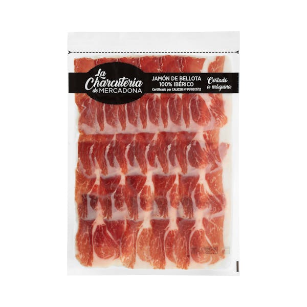 Jamón de bellota ibérico 100% cortado a máquina