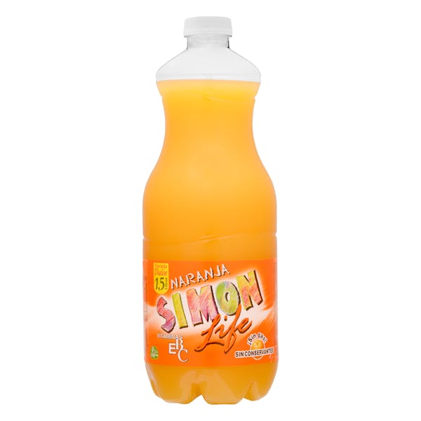 Refresco sin gas de naranja Simon Life