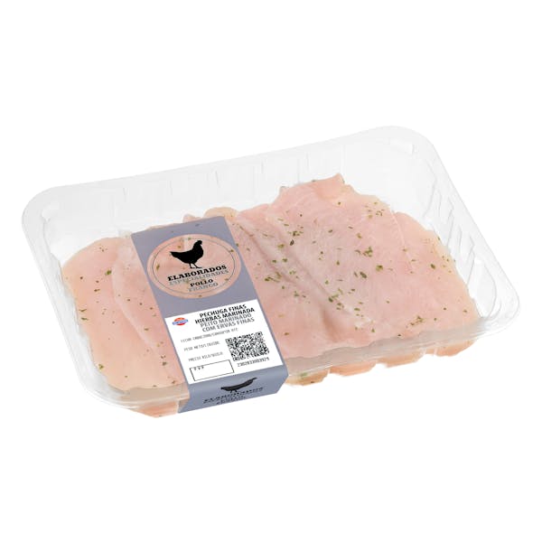 Filetes pechuga de pollo finas hierbas marinadas