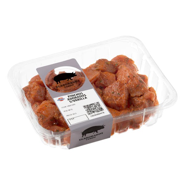 Pinchos de cerdo adobado sin varilla
