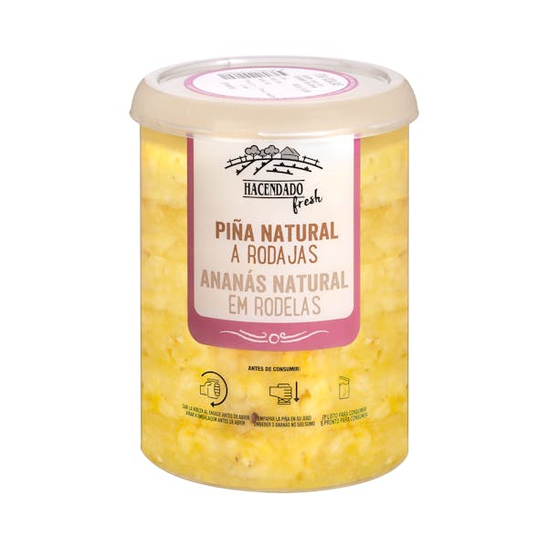 Piña natural a rodajas