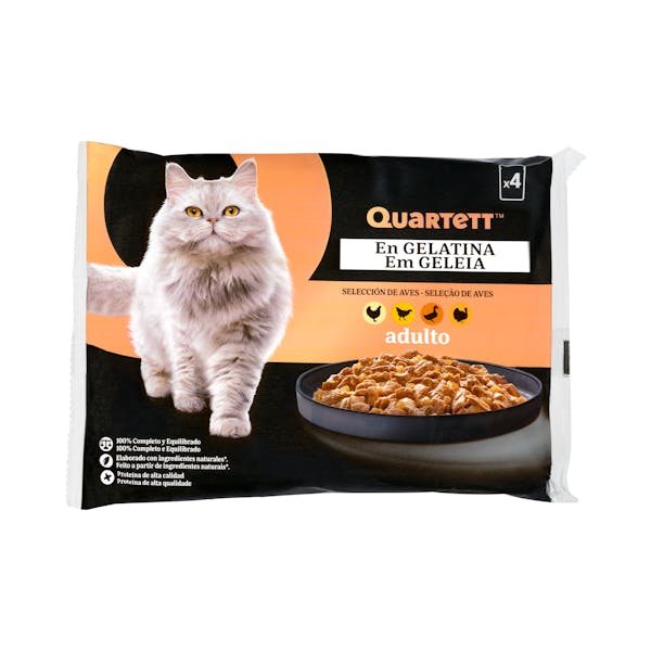 Gelatina gato adulto selección de aves Quartett
