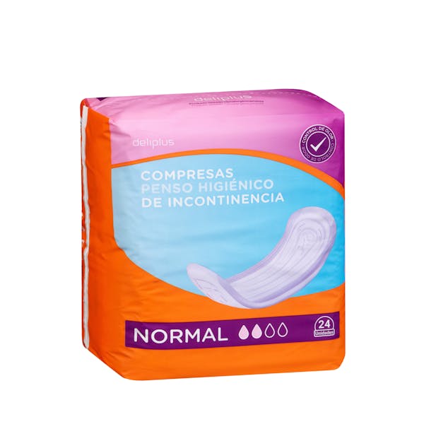 Compresa de incontinencia normal Deliplus sin alas
