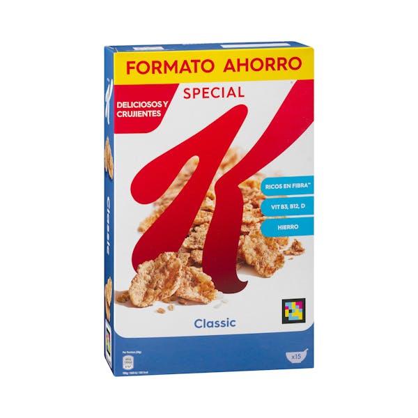 Cereales copos de trigo integral y arroz Special K Classic