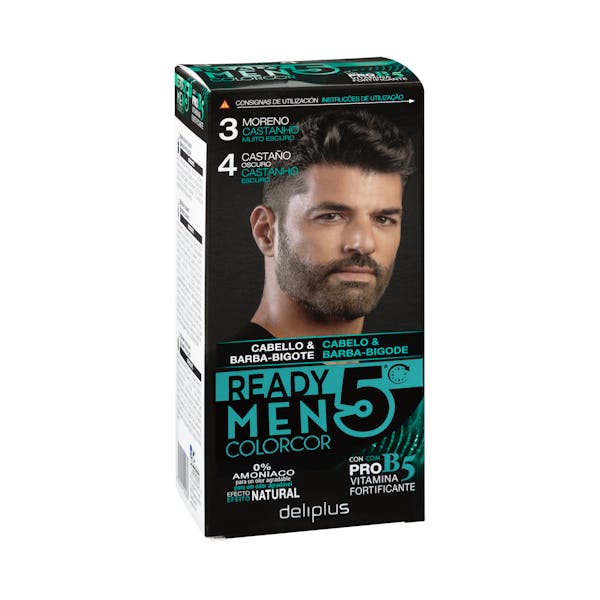 Tinte cabello hombre 0% amoníaco 3 moreno 4 castaño Colorcor