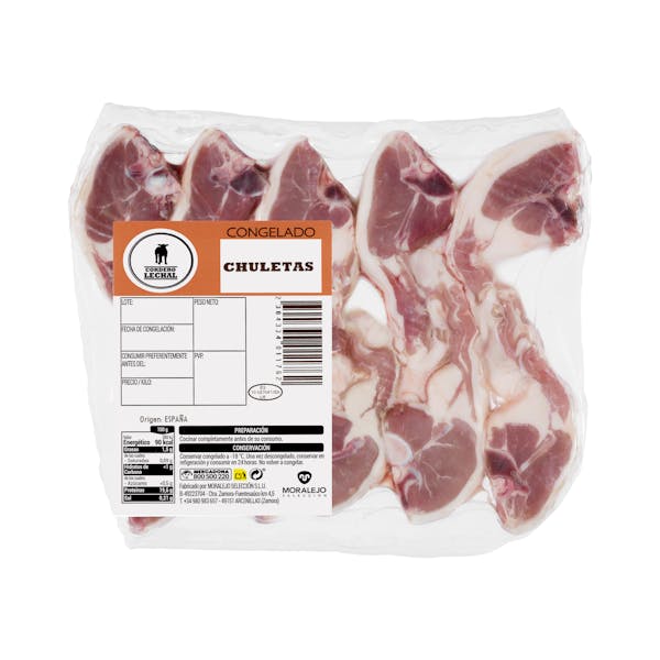 Chuletas cordero de lechal congeladas