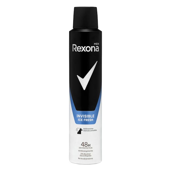 Desodorante invisible ice fresh Rexona Men antitranspirante y antimanchas