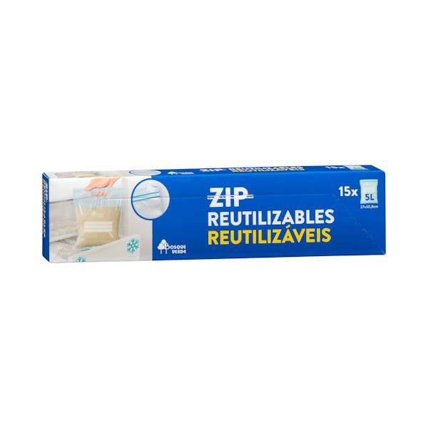 Bolsas zip congelación grandes Bosque Verde reutilizables