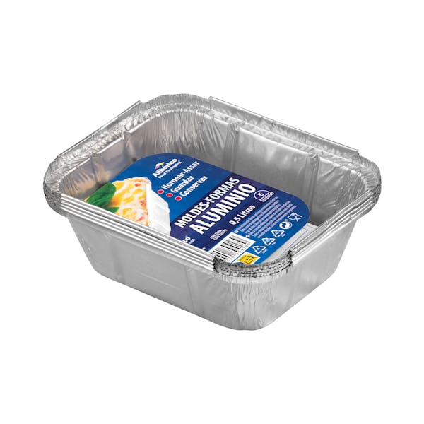 Molde de aluminio rectangular 0,5L Alibérico