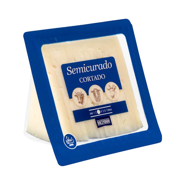 Queso semicurado mezcla Hacendado cortado en cuñitas