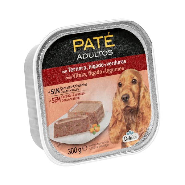 Paté perro adulto Delikuit con ternera, hígado y verduras