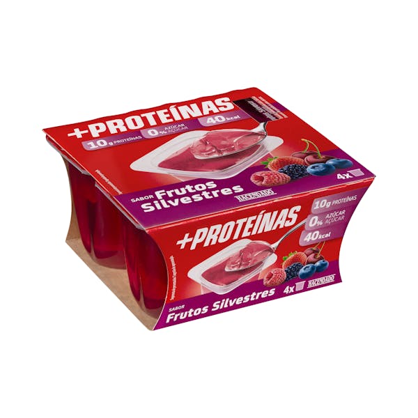 Gelatina sabor a frutos silvestres +Proteínas Hacendado 10 g proteínas 0% azúcar