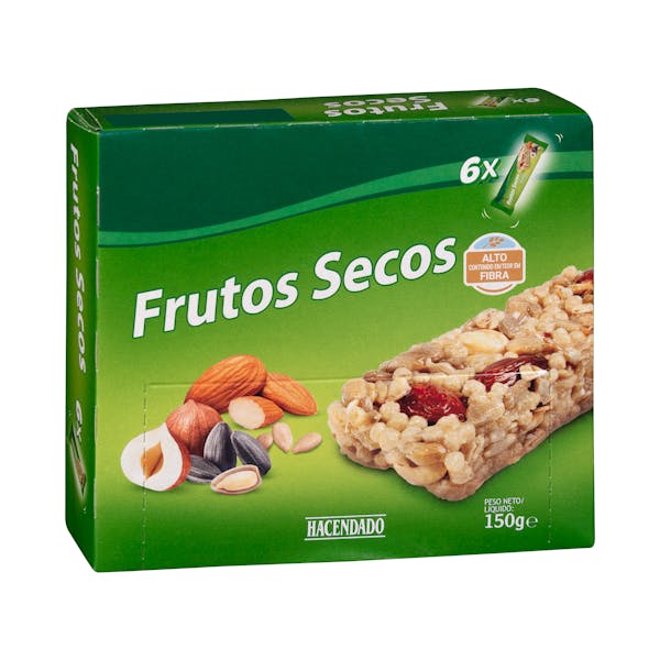 Barritas de cereales y frutos secos Hacendado