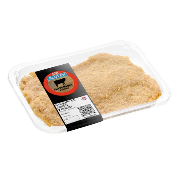 Cachopo de vacuno con jamón y queso sin gluten