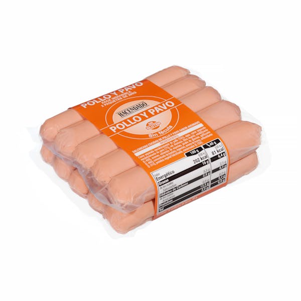 Salchichas cocidas Hacendado de pollo y pavo sabor ahumado
