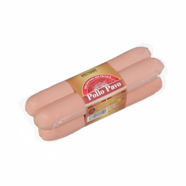Salchichas cocidas bocata Hacendado de pollo y pavo sabor ahumado