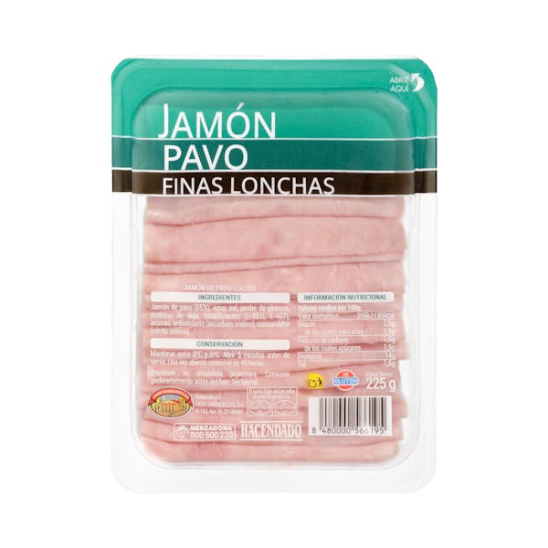 Jamón de pavo Hacendado finas lonchas