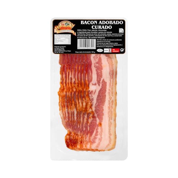 Bacón adobado curado La Alegría lonchas