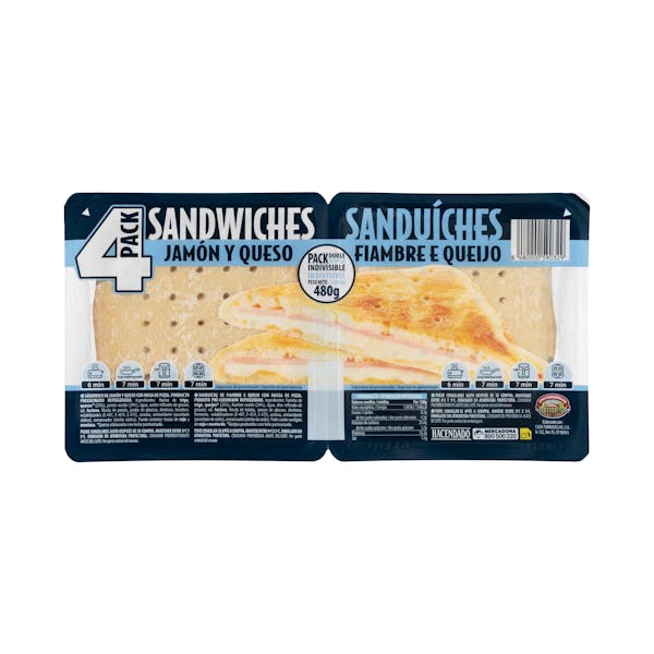 Sándwiches jamón y queso Hacendado