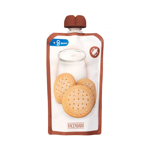 Bolsita postre lácteo galleta Hacendado +8 meses