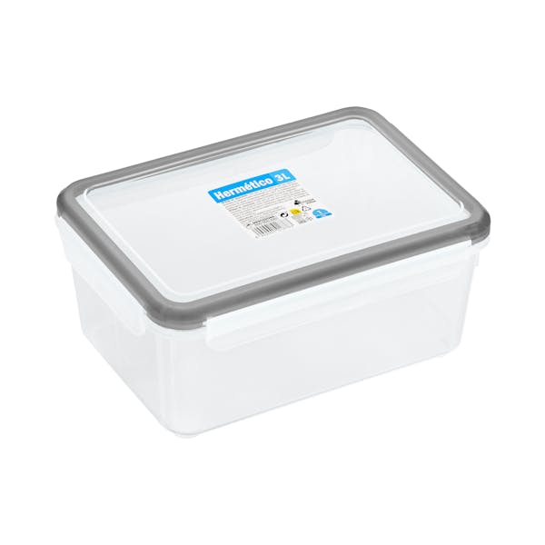Recipiente hermético de plástico rectangular 3L Bosque Verde
