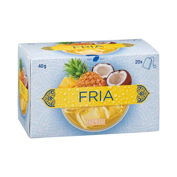 Infusión fría Hacendado con sabor a piña y coco