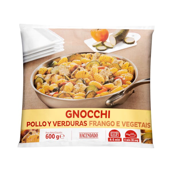 Gnocchi de pollo y verduras Hacendado ultracongelados