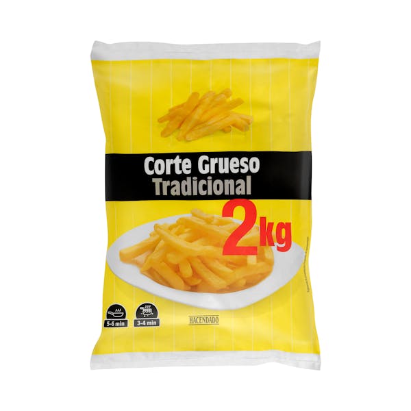 Patatas prefritas corte grueso Hacendado ultracongeladas