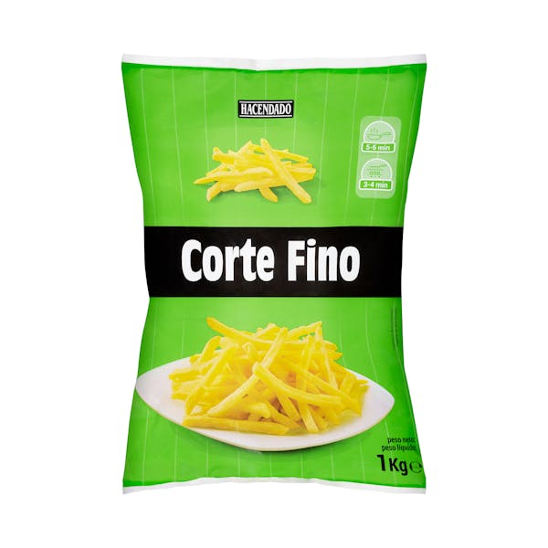 Patatas prefritas corte fino Hacendado ultracongeladas