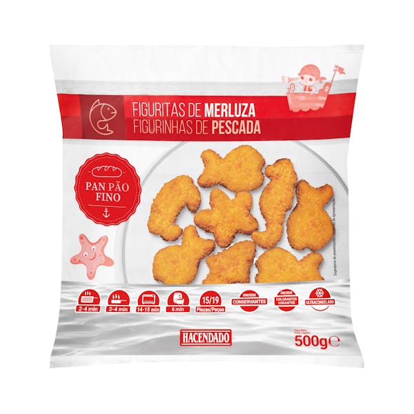 Figuritas de merluza empanadas Hacendado ultracongeladas