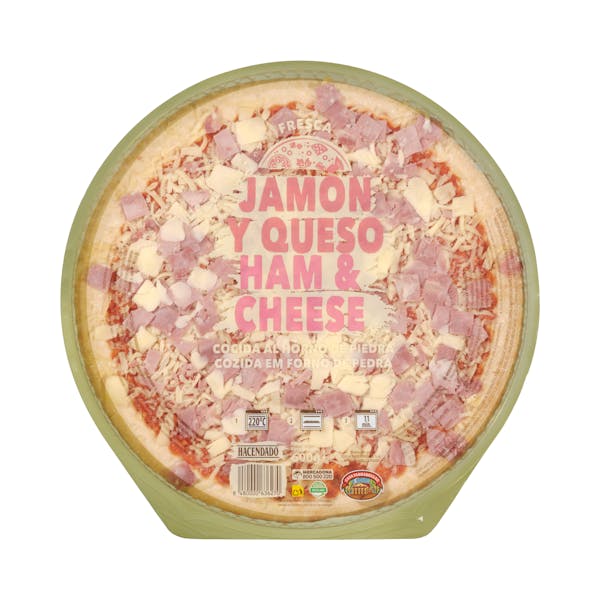 Pizza jamón y queso familiar Hacendado